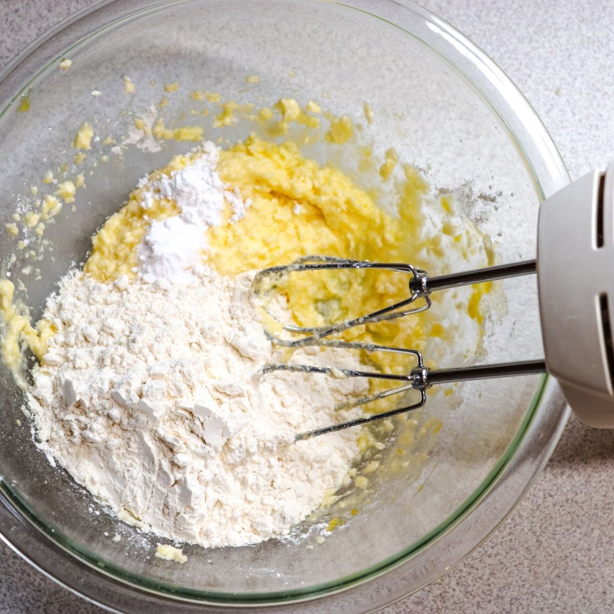 mixing flour